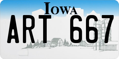IA license plate ART667