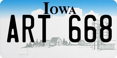 IA license plate ART668