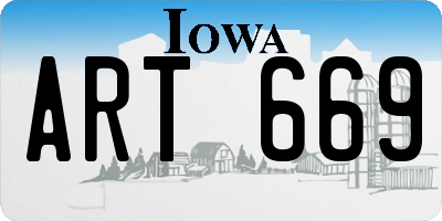IA license plate ART669