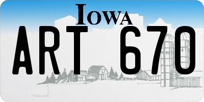 IA license plate ART670