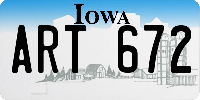 IA license plate ART672