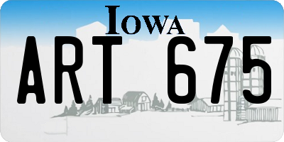 IA license plate ART675