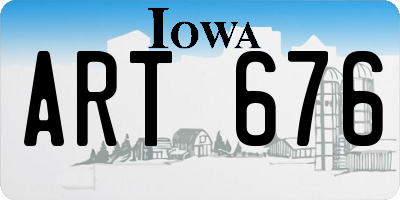 IA license plate ART676