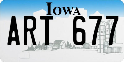 IA license plate ART677