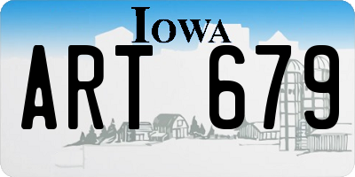 IA license plate ART679