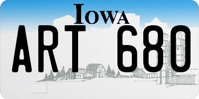 IA license plate ART680