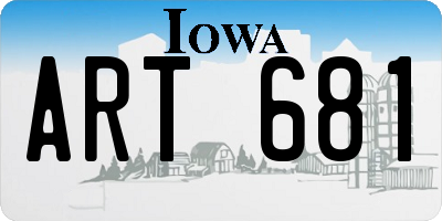 IA license plate ART681