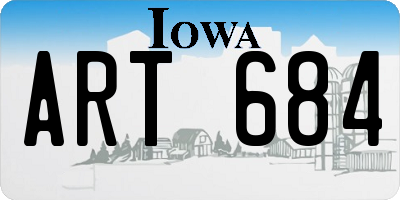 IA license plate ART684