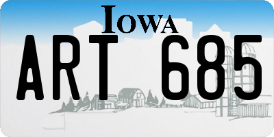 IA license plate ART685