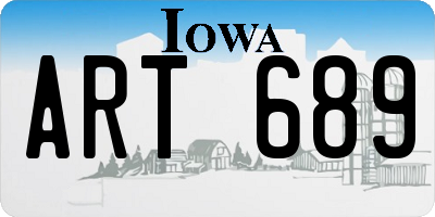 IA license plate ART689