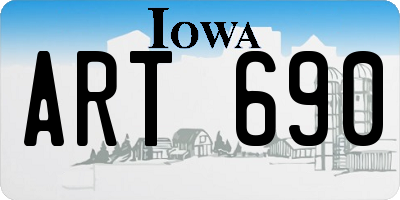IA license plate ART690