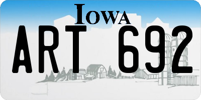 IA license plate ART692