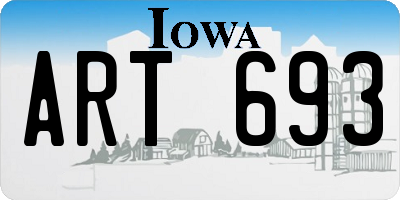 IA license plate ART693