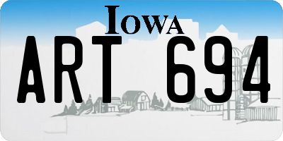IA license plate ART694