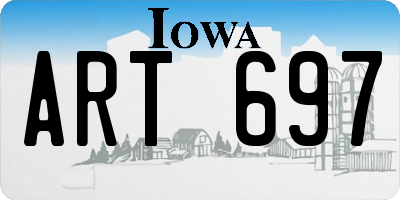 IA license plate ART697