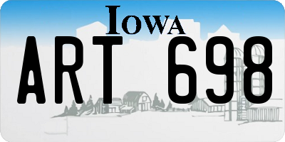 IA license plate ART698