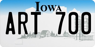 IA license plate ART700