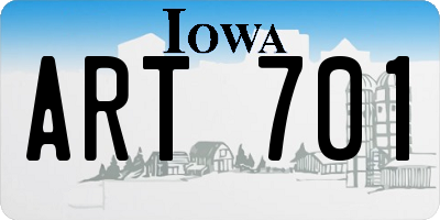 IA license plate ART701