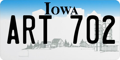 IA license plate ART702
