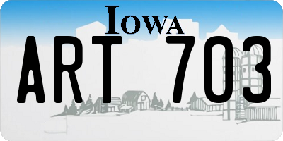 IA license plate ART703
