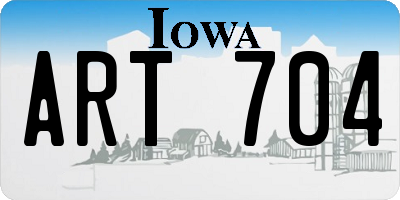 IA license plate ART704
