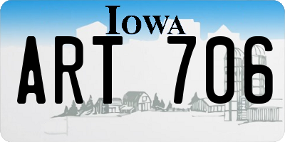 IA license plate ART706
