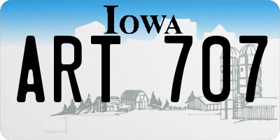 IA license plate ART707