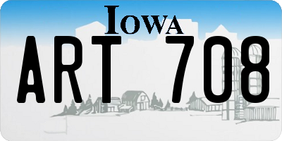 IA license plate ART708