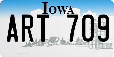 IA license plate ART709
