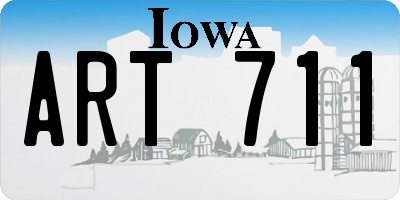 IA license plate ART711