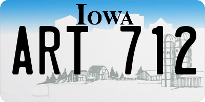 IA license plate ART712