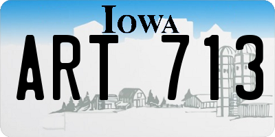 IA license plate ART713