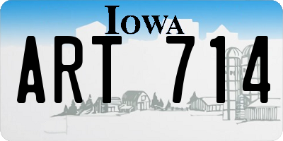 IA license plate ART714