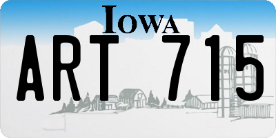 IA license plate ART715