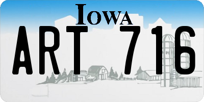 IA license plate ART716