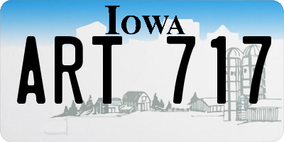 IA license plate ART717