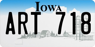 IA license plate ART718
