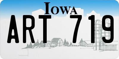 IA license plate ART719