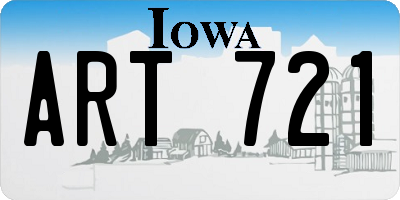IA license plate ART721