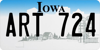 IA license plate ART724