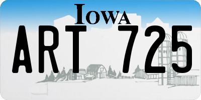 IA license plate ART725