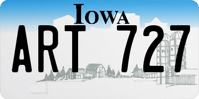 IA license plate ART727