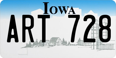IA license plate ART728