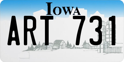 IA license plate ART731