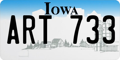 IA license plate ART733
