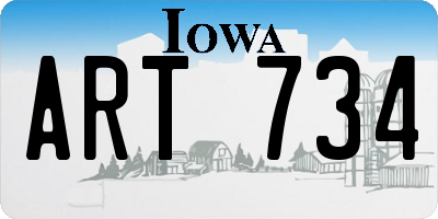 IA license plate ART734