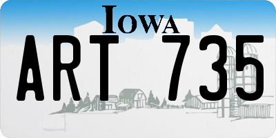 IA license plate ART735