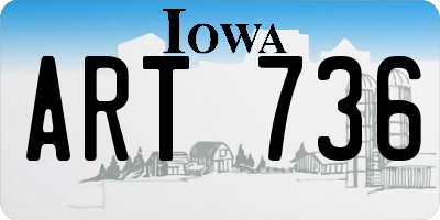 IA license plate ART736