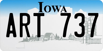 IA license plate ART737