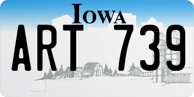 IA license plate ART739